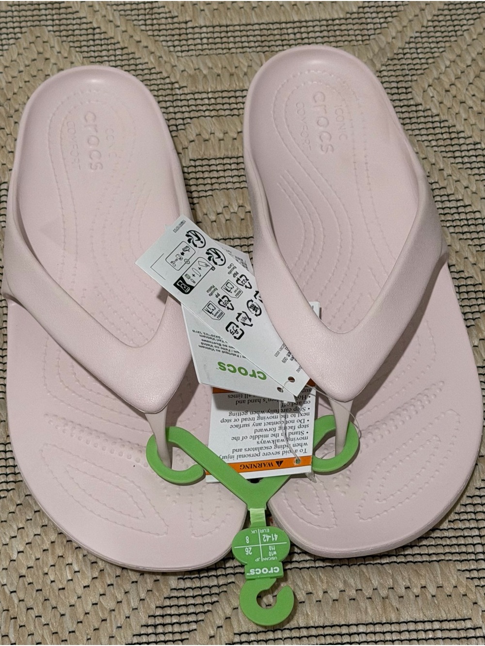 CROCS Women's Light Pink Foam Flip Sandals